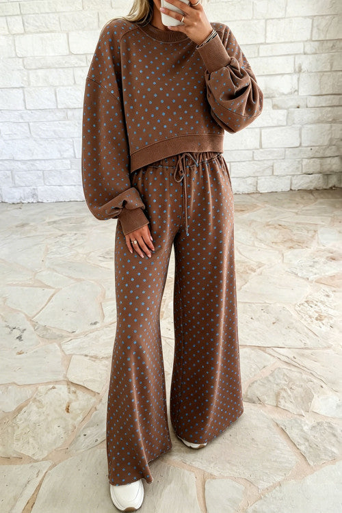 Polka dot flare pant set