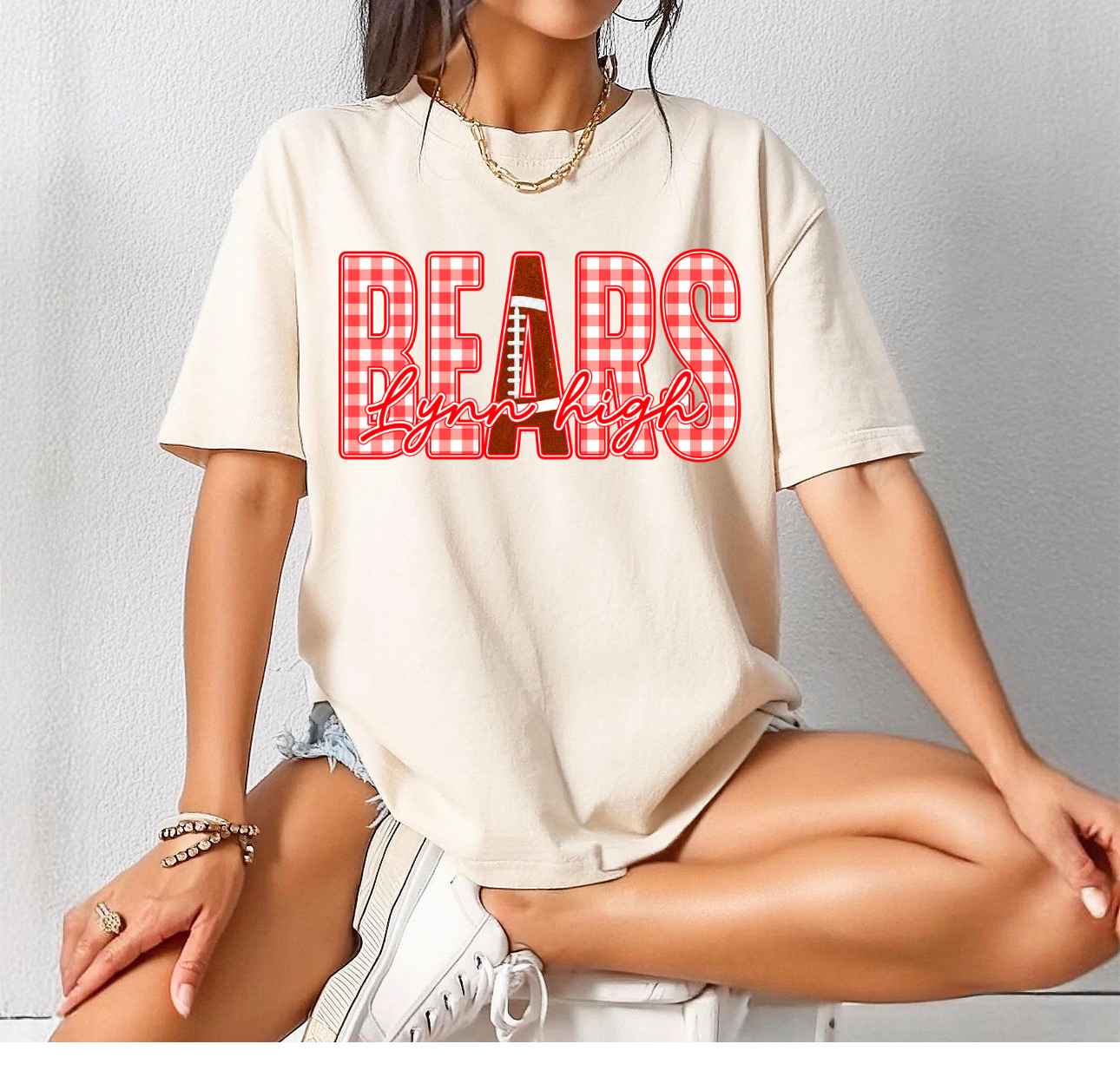 Gingham bears mascot tee
